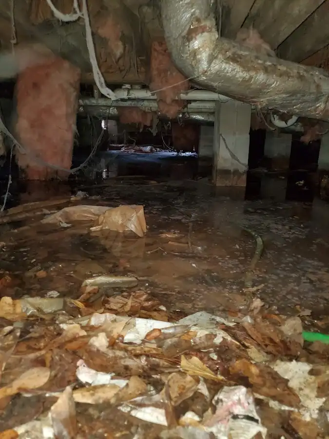 Crawl space flood assessment for Commercial Water Damage Restoration in Shelby